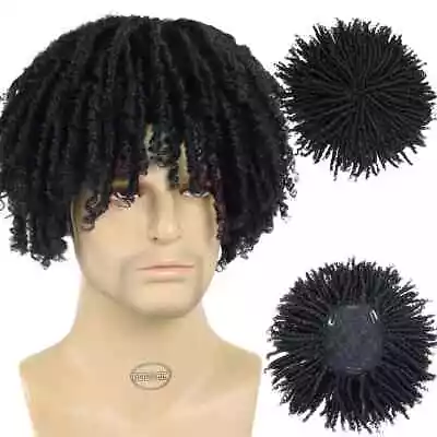 Synthetic Short Afro Twist Hair Braided Half Wig Clip In Toupee Hairpieces Male • $31.90