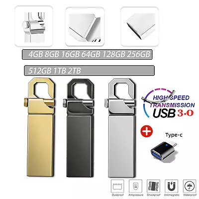 2TB Pen Drive Usb 3.0 Metal Flash Drive High Speed U Disk External Memory Stick • $9.39