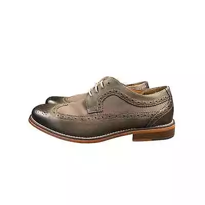 GH Bass & Co Chamber Brown Canvas Lace Up Men's Oxford Wingtip Shoe Size 11M • $23