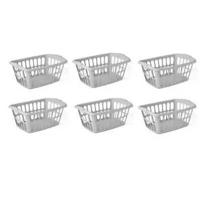 1.5-Bushel Rectangular Plastic Laundry Basket White 6 Pack • $25.92