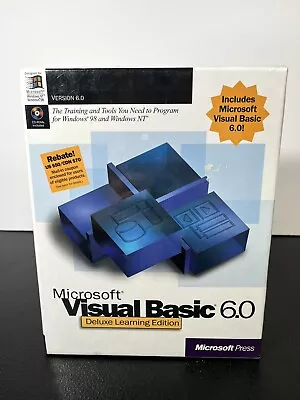 Microsoft Visual Basic 6.0 Deluxe Learning Edition Brand New Sealed NOS • $124.99