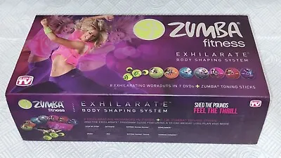 Zumba Fitness Kit 6 X Workout DVDs + 2 Toning Sticks Box  New • £17