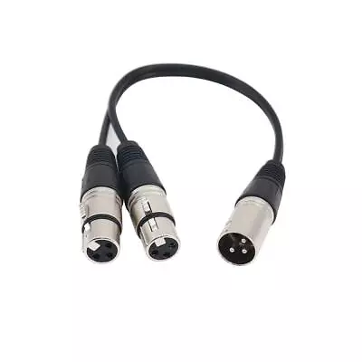 Splitter XLR Cable 3 Pin Y-Adapter Male To 2 Female DMX 1Ft  • $16.99