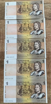 $10 • Buy AUSTRALIA $1 Notes X 5