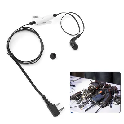 2 Pin Security Air Tube Headset Covert Earpiece Mic Talkie Radio Kenwood Baofeng • £4.92