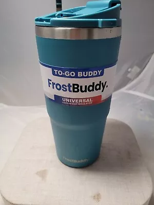 Frost Buddy To-Go Buddy Cup Universal Insulator Turquoise W Lid  Up To 32oz • $29.77