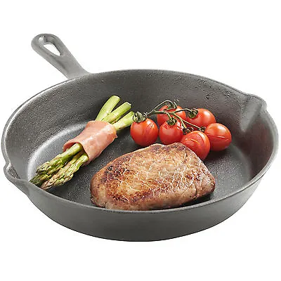 £19.99 • Buy Cast Iron Skillet Pan, VonShef 10  Black Pre-Seasoned Frying Pan, 25cm / 10 Inch