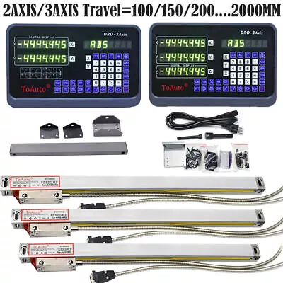 3/2Axis Digital Readout DRO Display Linear Scale 100~1000MM For Mill Lathe CNC • $128.06