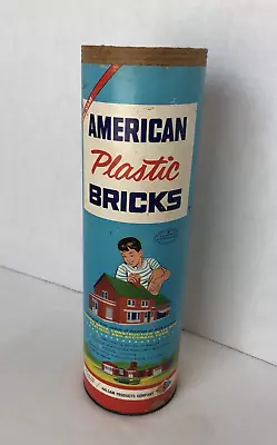 Vintage AMERICAN PLASTIC BRICKS Elgo No. 705 Cardboard Can Only No Lid No Bricks • $2