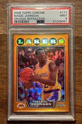 2008-09 Topps Chrome Magic Johnson Orange Refractor PSA 9  173/499 • $89