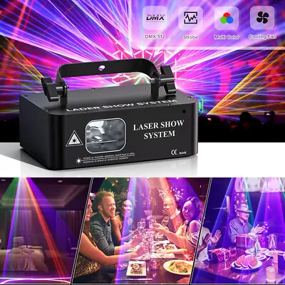 LED Laser Scanner Beam Light DMX Projector Strobe DJ Party Disco Stage Lights UK • £52.99
