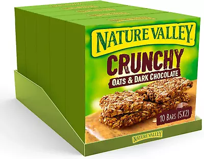 Nature Valley Oat & Chocolate Cereal Bars - 10 Bars (Pack Of 5 Total 50 Bars) • £16.87