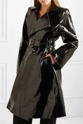 Black PVC Vinyl Women’s Shinny Rain Coat Waterproof Winters Long Coat • $84.99