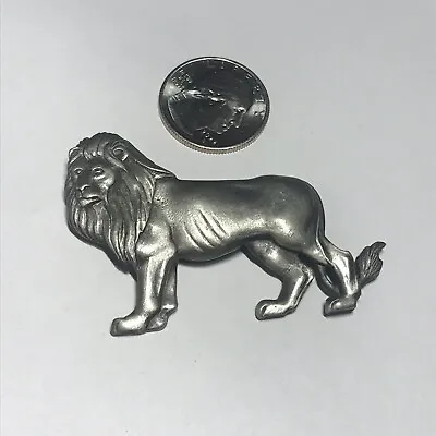 Vintage Large Pewter Lion Brooch By JONETTE JEWELRY • $49.99