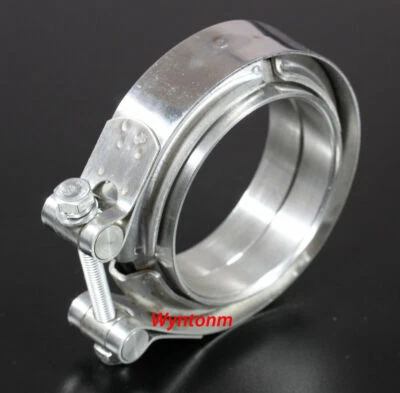 $16.25 • Buy 2.5  V Band Stainless Steel Kit Turbo Downpipe Exhaust CatBack Flange Clamp Pipe