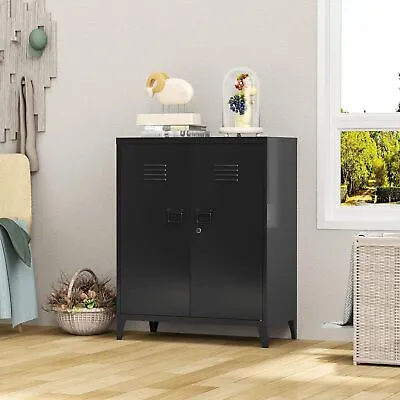 Metal Storage CabinetCabinet With Doors And Adjustable Shelves Locking Cabinet • $89.99