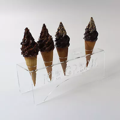 £99.99 • Buy Acrylic Ice Cream Cone Holder / Chip Cone Holder / Counter Top Display Stand
