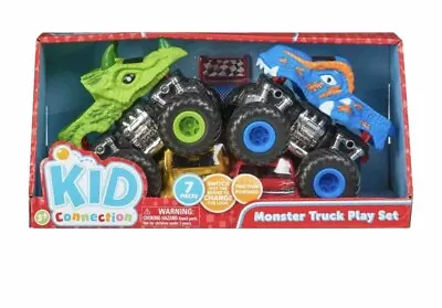 Kids Connection 7 Piece Friction Powered Monster Truck Play Set • $14.99
