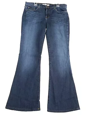 J Brand Babe Women Jeans Size 31 Blue Dark Mid Rise Classic Flare Whiskers Zip • $27.93