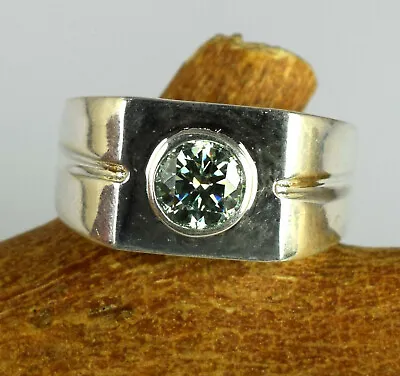 Engagement Gift 2.39 Ct Green Moissanite Diamond Men's Solitaire Ring • $30.59