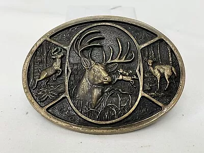 Montana Silversmiths Solid Brass Belt Buckle - Deer • $20