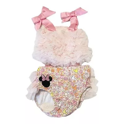 Disney Tutu Couture Infant Girls Two Piece Outfit 3-6 Months Pink Tulle Bows • $14.95