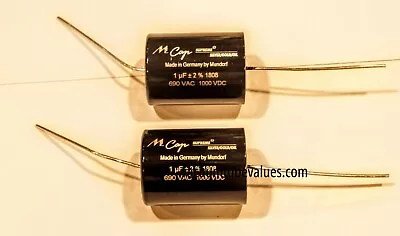 TWO Mundorf MCap Supreme Silver Gold Oil Capacitor 1.0 Uf 1 Uf 1000VDC • $111.95