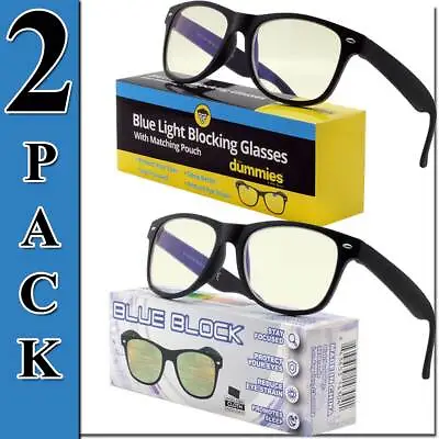 $14.95 • Buy Blue Light Glasses Computer Gaming Bluelight Filtering Eyewear 2 PACK Eyestrain 