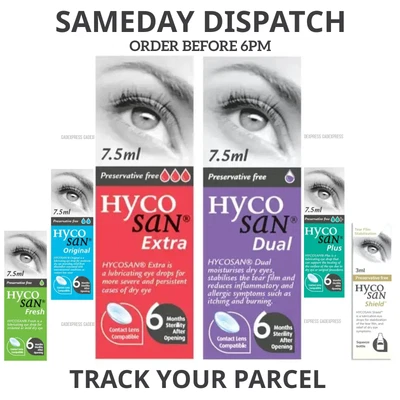 £11.95 • Buy Hycosan Eye Drops, Extra, Original, Dual, Fresh, Plus ** All Variations**  