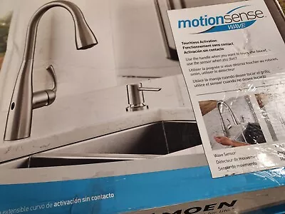 Moen Essie 87014EWSRS Kitchen Faucet Motion Sense Wave Touchless Faucet Stainles • $135