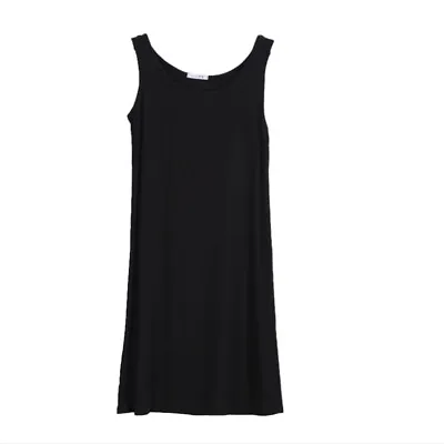 $0.99 • Buy Women Sleeveless Long Tunic Long Midi Dress Causal Loose Maxi Dresses Tanks