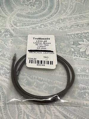 Authentic Trollbeads Brown Leather Necklace 16.5 Inch/42 Cm New • $38