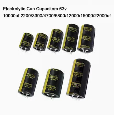 Electrolytic Can Capacitors 63v 10000uf 2200/3300/4700/6800/12000/15000/22000uf • £3.17