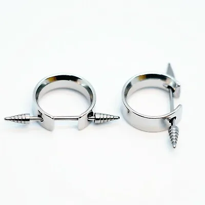 Stainless Steel Punk Huggie Hoop Earrings Ear Nipple Ring Piercing Men Women 16G • $9.99