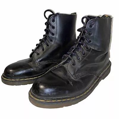 Vntg Original DR. MARTENS Combat Black Boot Men's 9.5 Made In England • $66.30