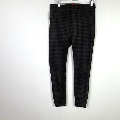 SPANX Leggings Jean-ish Black Gray Houndstooth Print Ankle Womens Size Large • $39.98