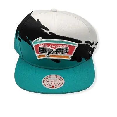 Mitchell & Ness San Antonio Spurs Paintbrush Adjustable Snapback Hat Cap • $38.99