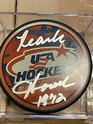 Mark Howe Autographed Usa Hockey Puck W/ 1972 Inscription W/coa • $64.99