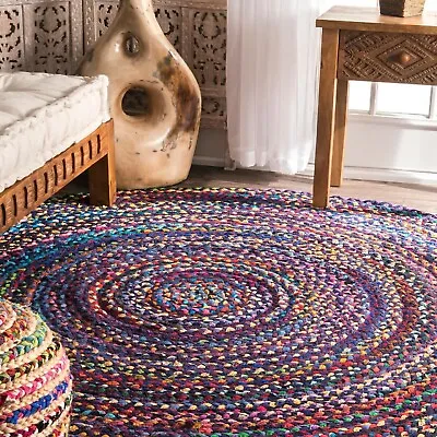 Rug 100% Cotton Design 100% Handmade Carpet Braided Farmhouse Modern Area Rug • $44.99