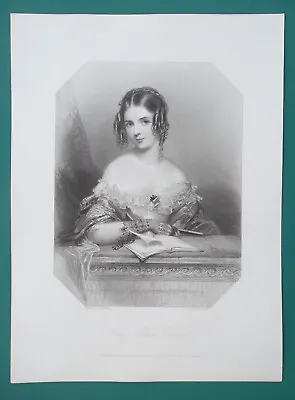 LADY LOUISA CRAVEN Of Queen Victoria Royal Court - SUPERB 1840 Antique Print • $44.95