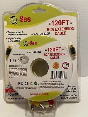 New Genuine Q-see Qs120f 120 Ft Rca Extension Cable Sealed • $8.50