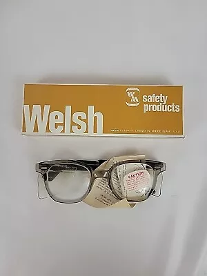 Vintage New Old Stock Welsh Textron Safety Glasses 2258 Smoke Unitemple • $49.92