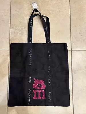 RARE Marimekko Black Unikko Canvas Tote Bag Glitter • $225