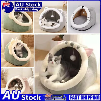 Pet House Villa Kennel Cave Cat Supplies Kitten Cushion Small Dog Bed Cat Bed AU • $24.59