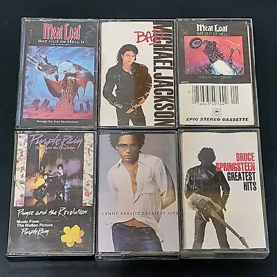 Prince Michael Jackson Kravitz Springsteen Meat Loaf Pop Rock Cassette Tapes LOT • $12.99