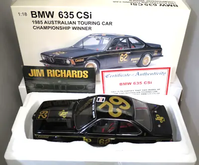 Autoart 1/18 Bmw 635 Csi 1985 Atcc Winner Jim Richards #62 Signed Coa #88548 • $358.81