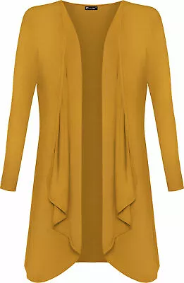 Ladies Long Sleeve Waterfall Womans Cardigan Top Duster Coat Jacket Uk Plus Size • £5.49