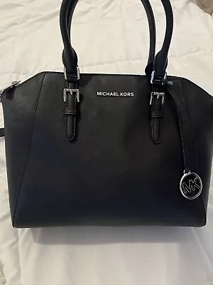 Michael Kors Large Jet Set Travel Tote Shoulder Bag Black Handbag Leather Purse • $19.50