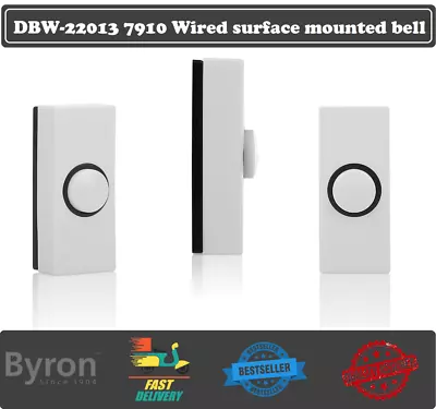 White Door Bell Push Button Wired Byron 7910 • £6.99