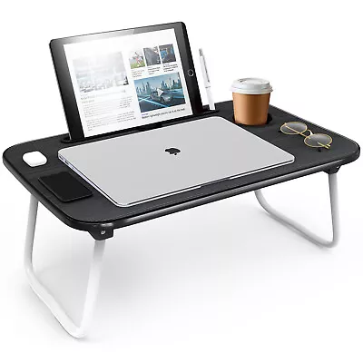 Adjustable Laptop Tray Lap Desk Stand Foldable Bed Table Notebook Tray Cup Slot • $22.99